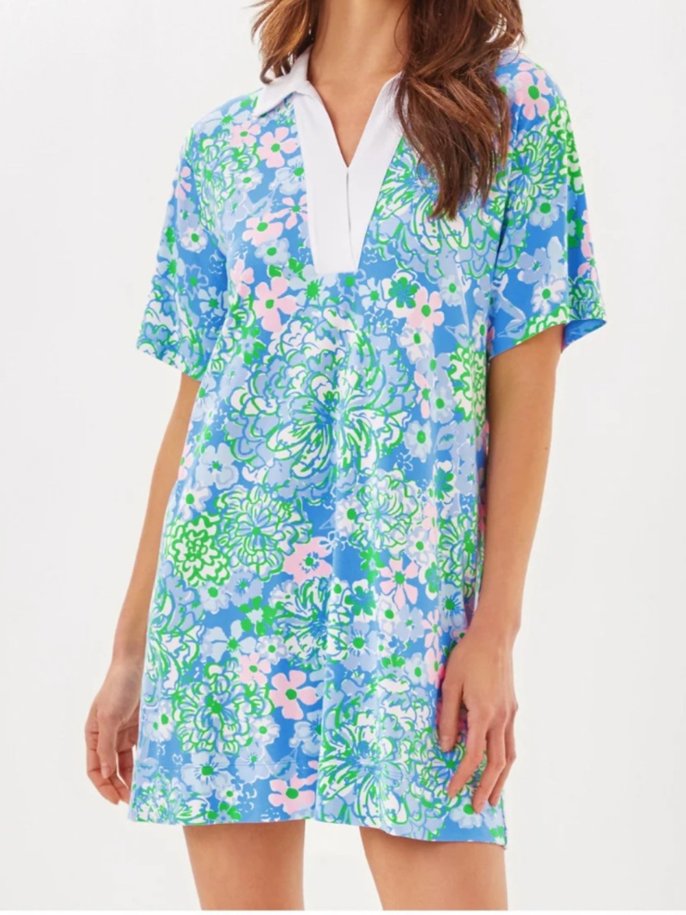 RESORT 🔥 TRAVEL WEAR LILLY PULITZER UPF 50+ ALDEN DRESS PLUMES IN BLOOM